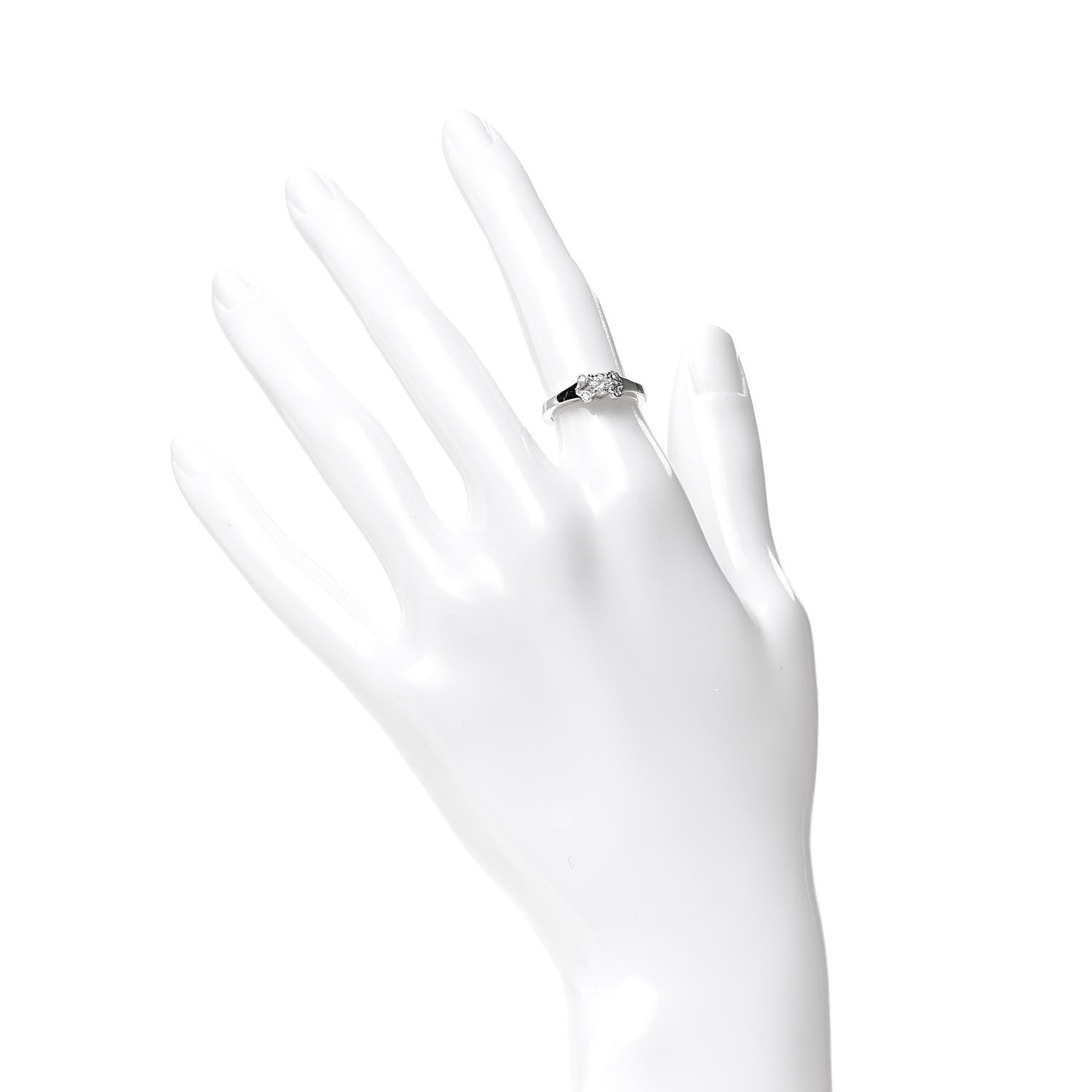 Cartier Platinum Diamond .23ct Ballerine Solitaire Engagement Ring 48 4.5 2 of 7