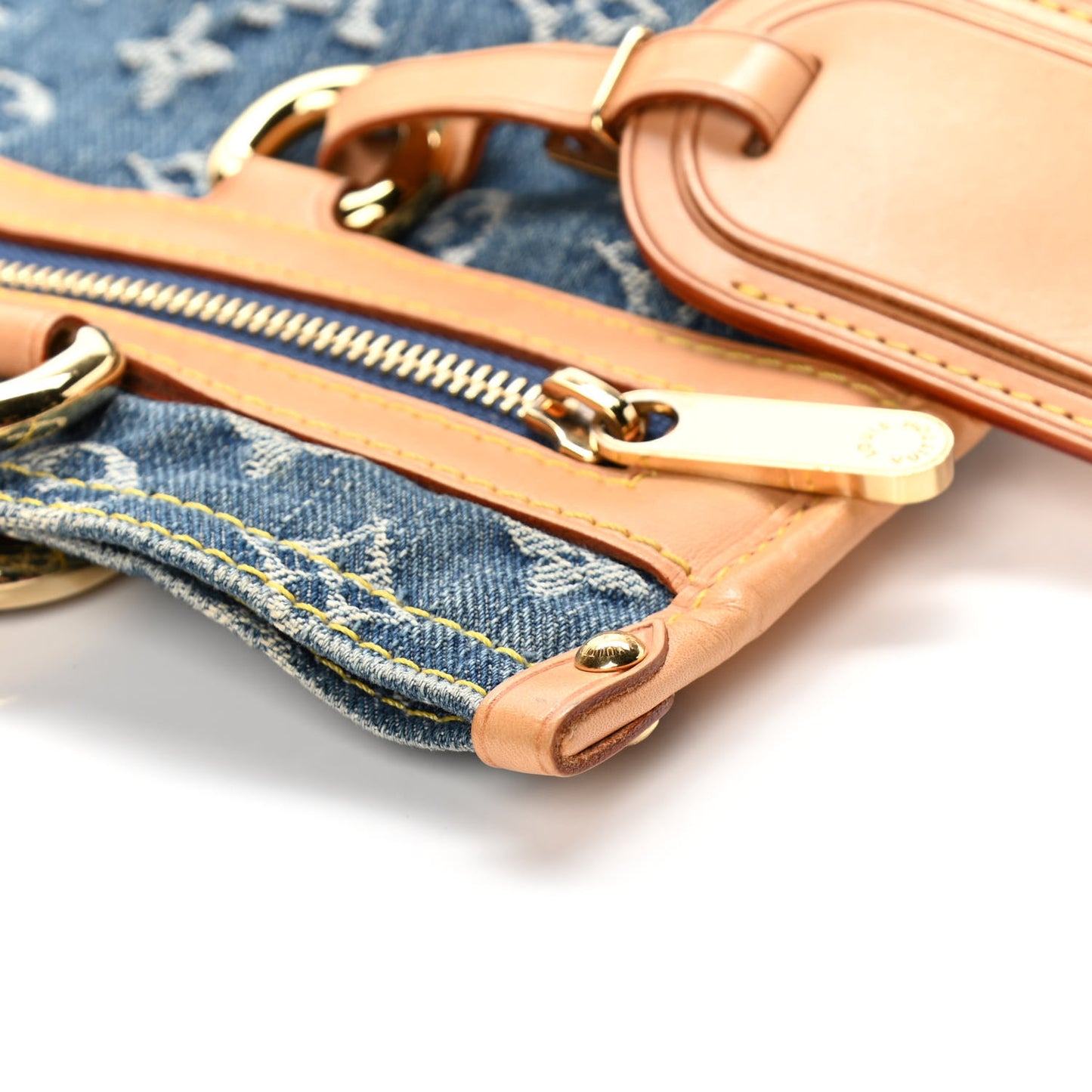 Monogram Denim Sac Plat Blue