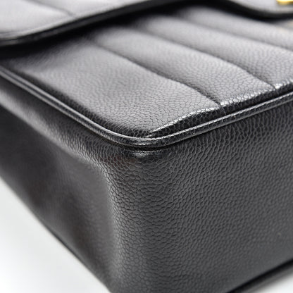 Chanel Caviar Vertical Quilted Jumbo Single Flap Black 9 of 19