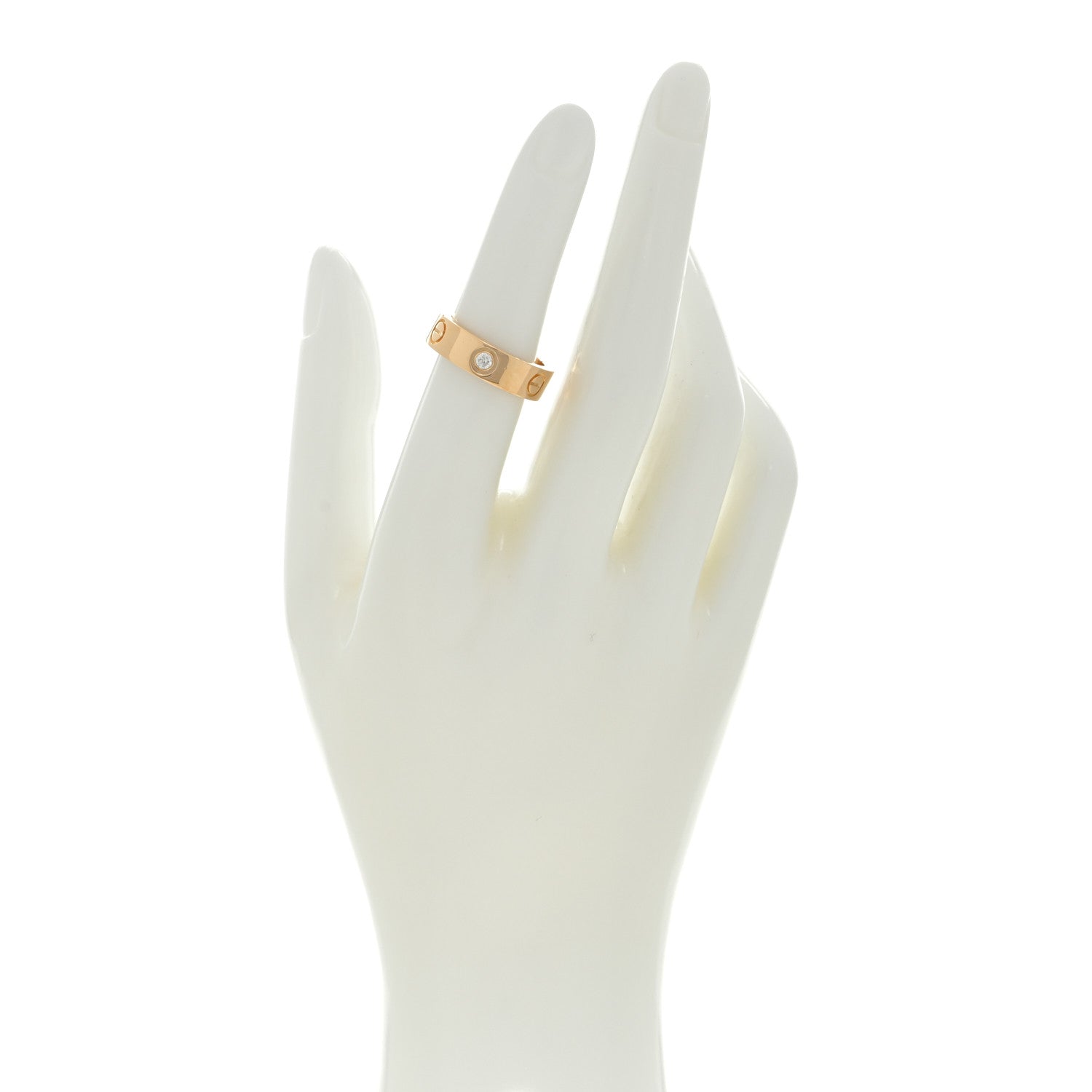 Cartier 18K Yellow Gold 3 Diamond 5.5mm LOVE Ring 51 5.75 2 of 4