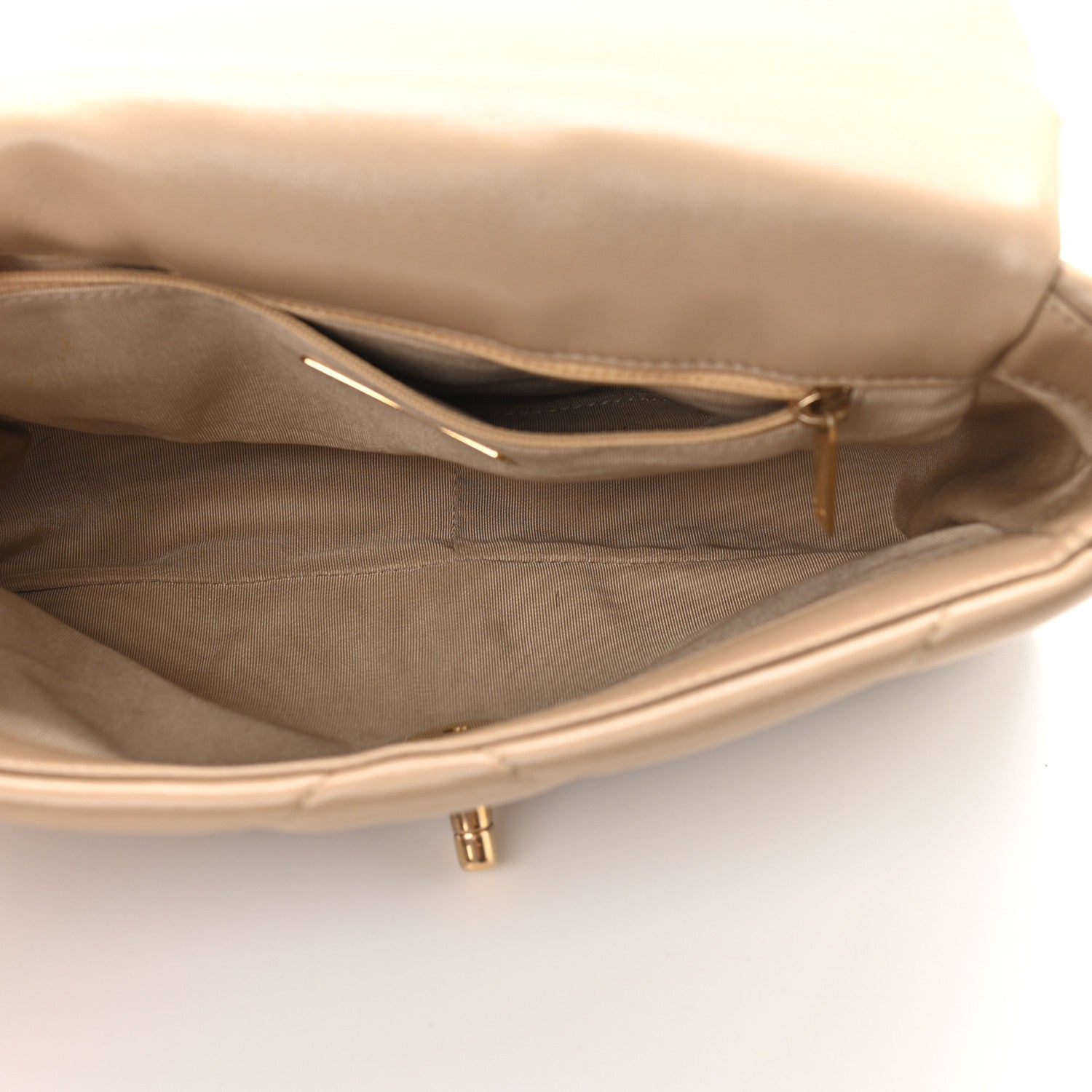 Chanel Lambskin Quilted Medium Chanel 19 Flap Dark Beige 5 of 9