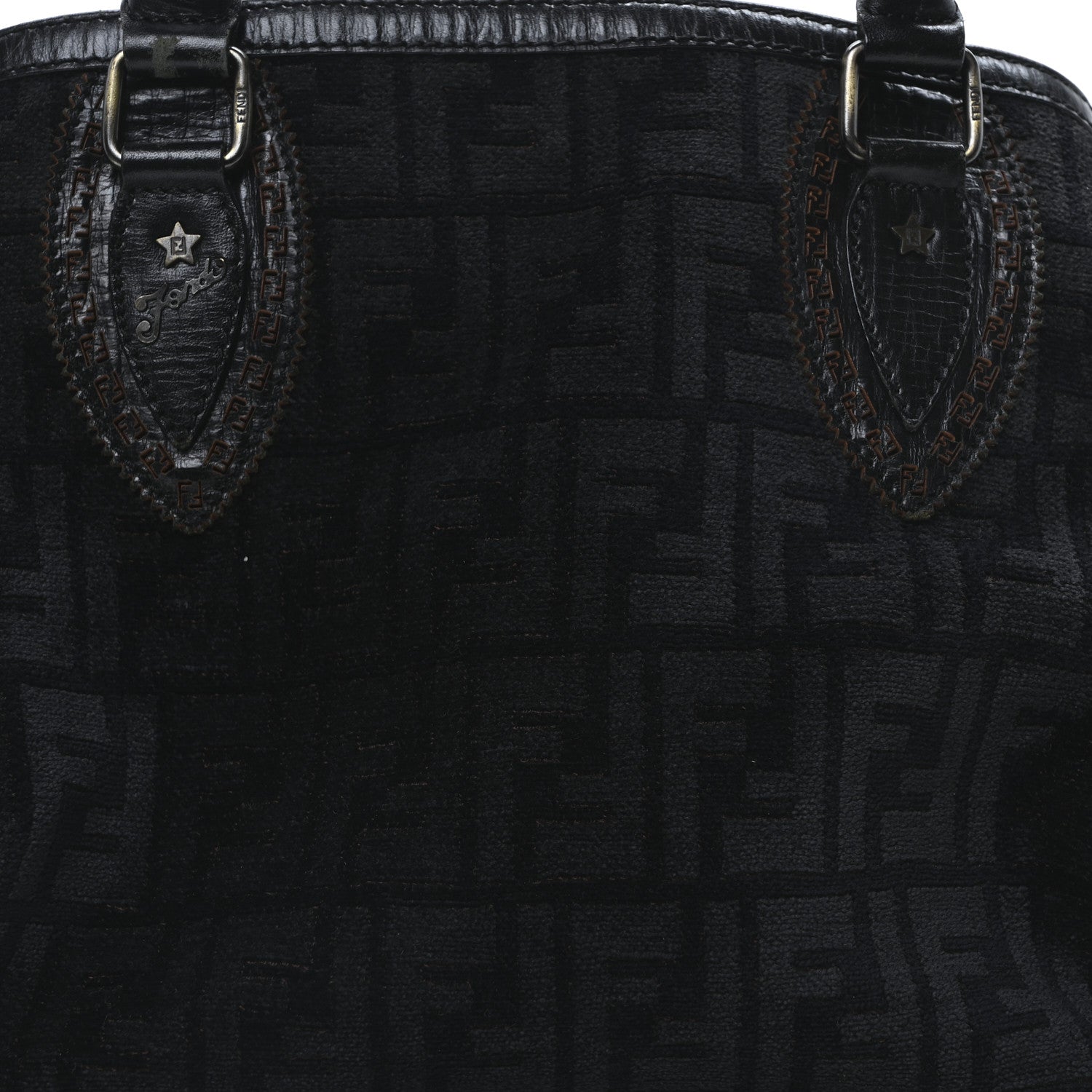Fendi Velvet Zucca Bag De Jour Black 7 of 9