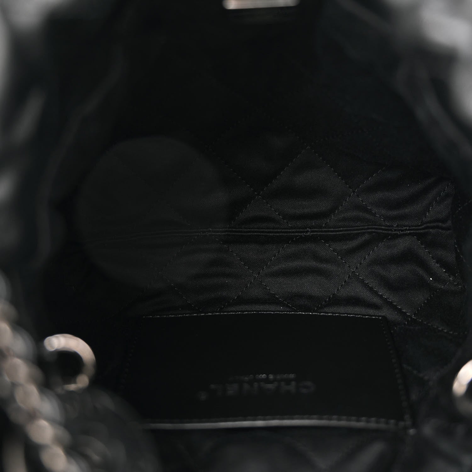 Chanel Shiny Calfskin Quilted Monochrome Mini Chanel 22 Black 5 of 10