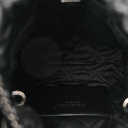 Chanel Shiny Calfskin Quilted Monochrome Mini Chanel 22 Black 5 of 10
