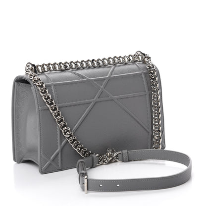Christian Dior Grained Calfskin Medium Diorama Flap Bag Gris 3 of 11