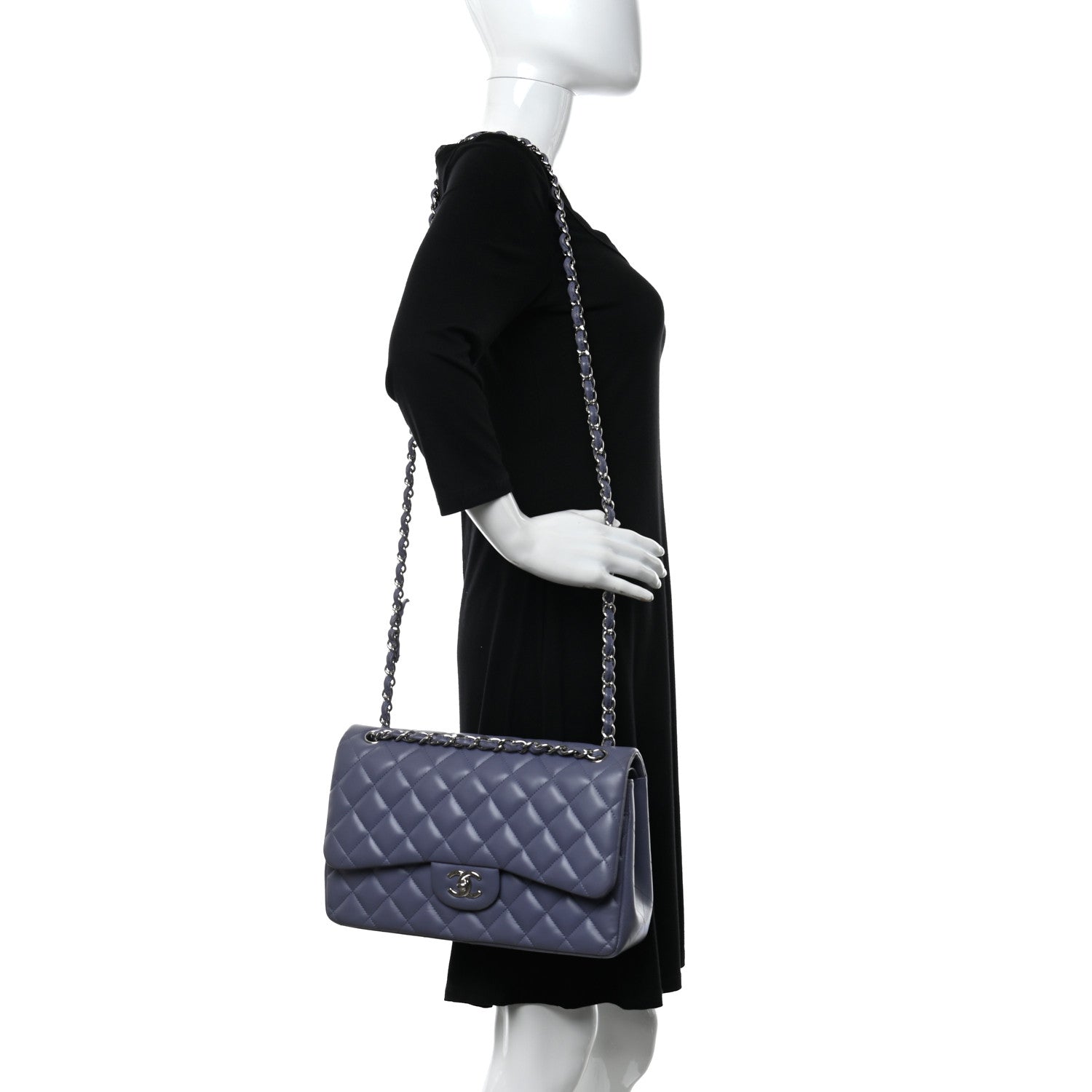 Chanel Lambskin Quilted Jumbo Double Flap Light Purple 2 of 14