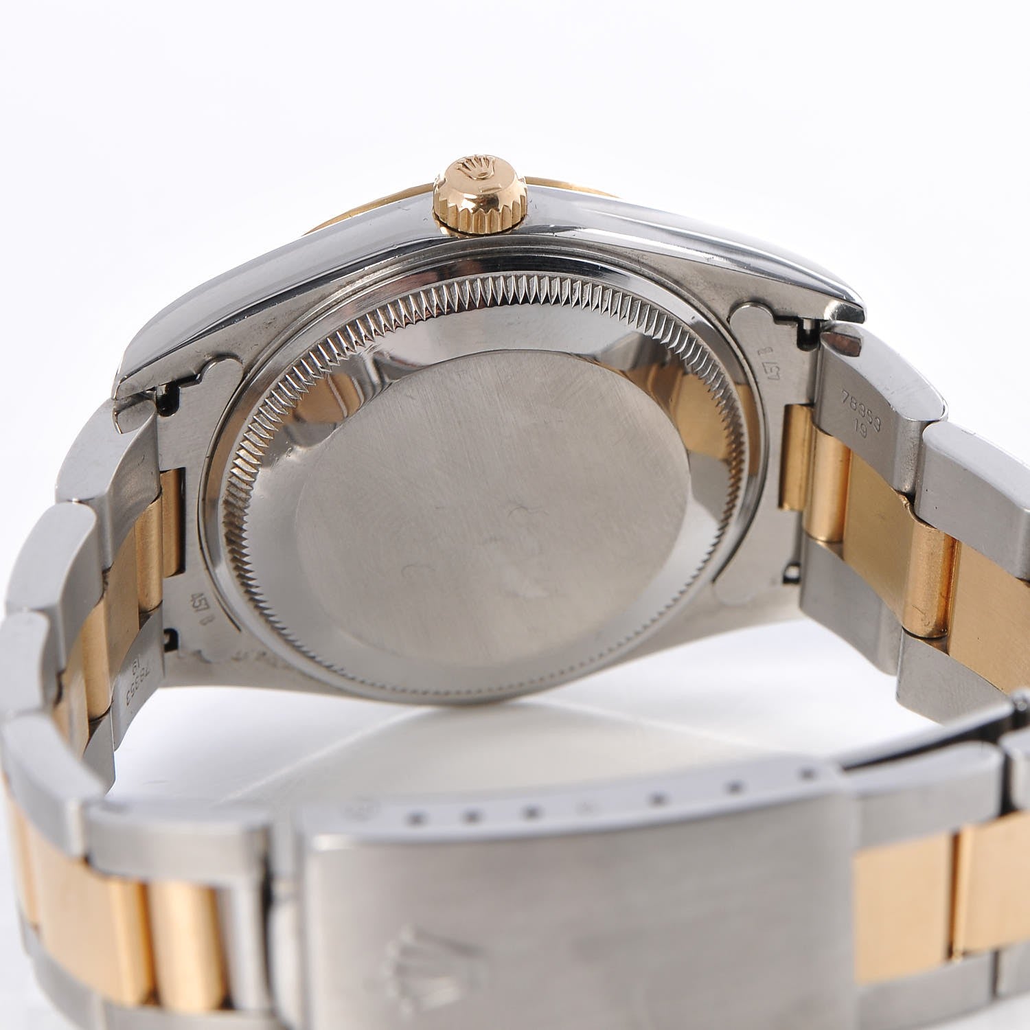 Rolex Stainless Steel 18K Yellow Gold 34mm Oyster Perpetual Date Watch Champagne 15223 5 of 6
