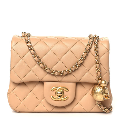 Chanel Lambskin Quilted Mini Pearl Crush Flap Beige 1 of 11
