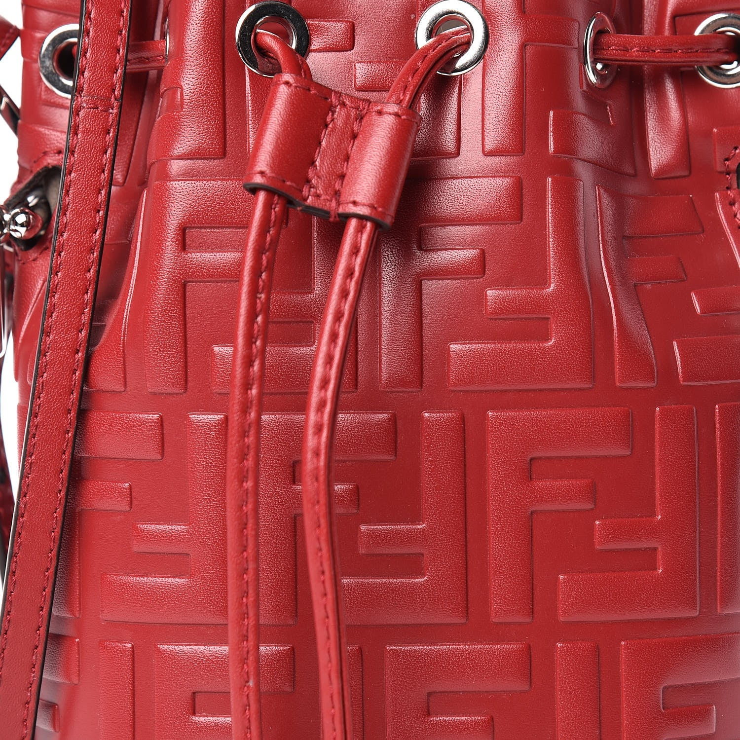 Fendi Vitello Liberty F is Fendi FF 1974 Embossed Mini Mon Tresor Bucket Bag Fragola 8 of 11