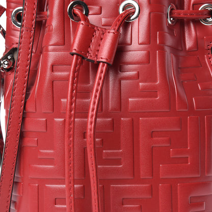 Fendi Vitello Liberty F is Fendi FF 1974 Embossed Mini Mon Tresor Bucket Bag Fragola 8 of 11