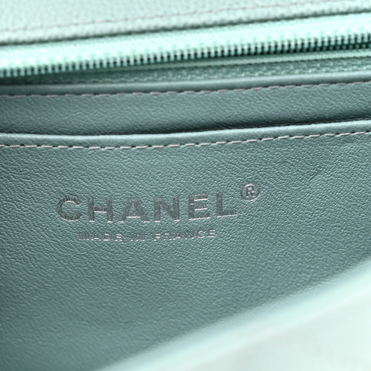 Caviar Quilted Mini Rectangular Flap Green