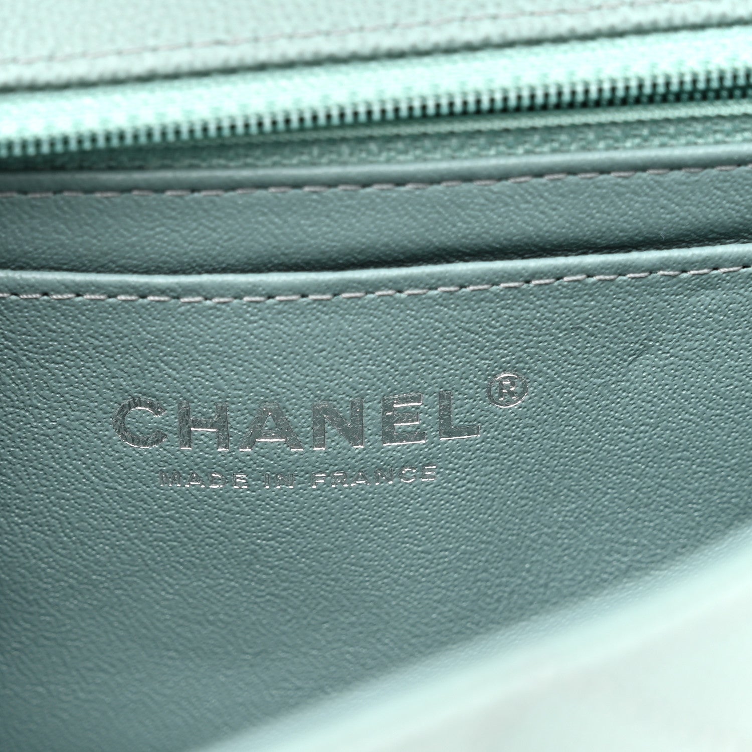 Chanel Caviar Quilted Mini Rectangular Flap Green 6 of 10