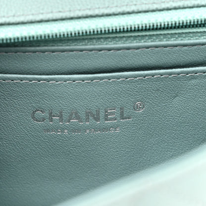 Chanel Caviar Quilted Mini Rectangular Flap Green 6 of 10