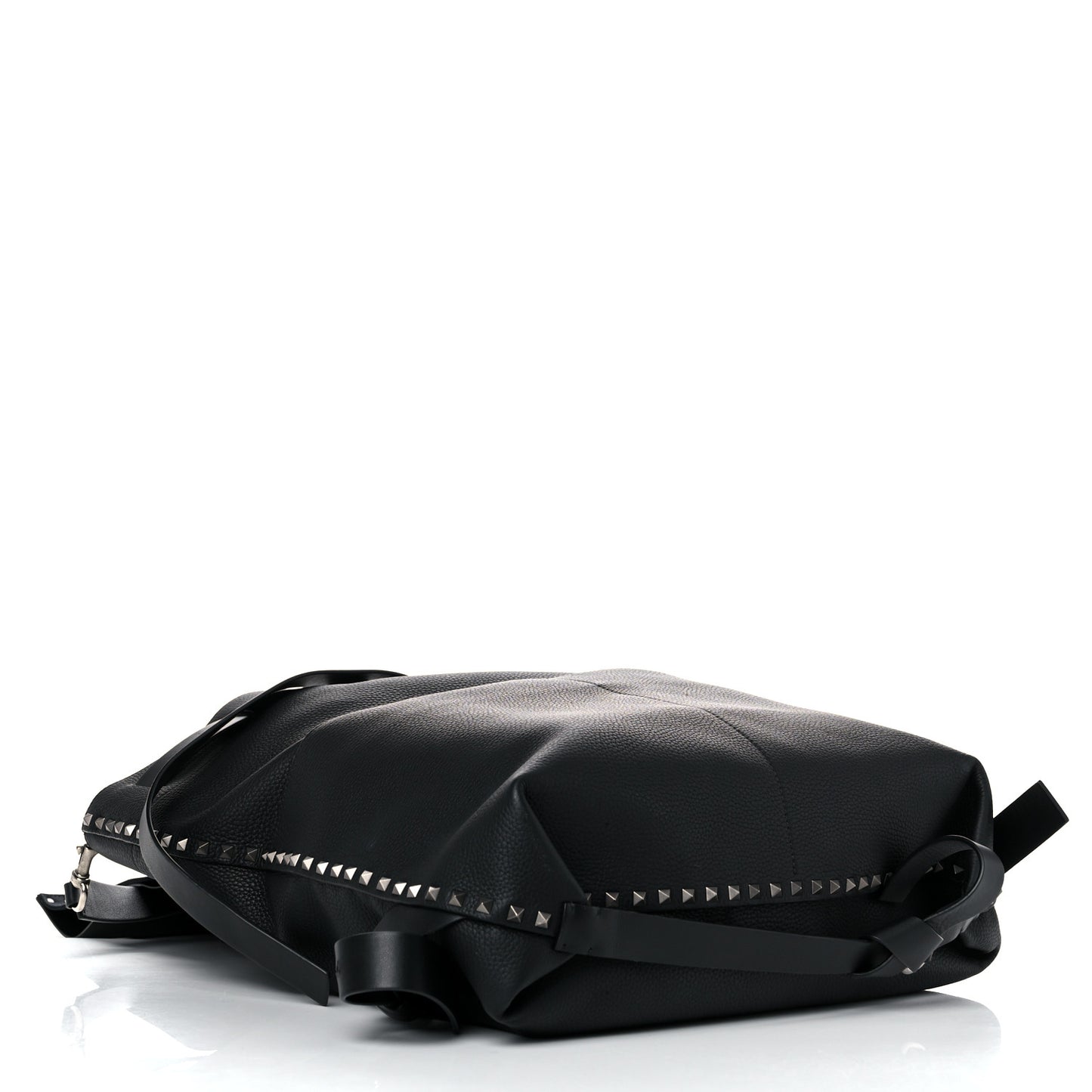 Grained Calfskin Rockstud Backpack Black