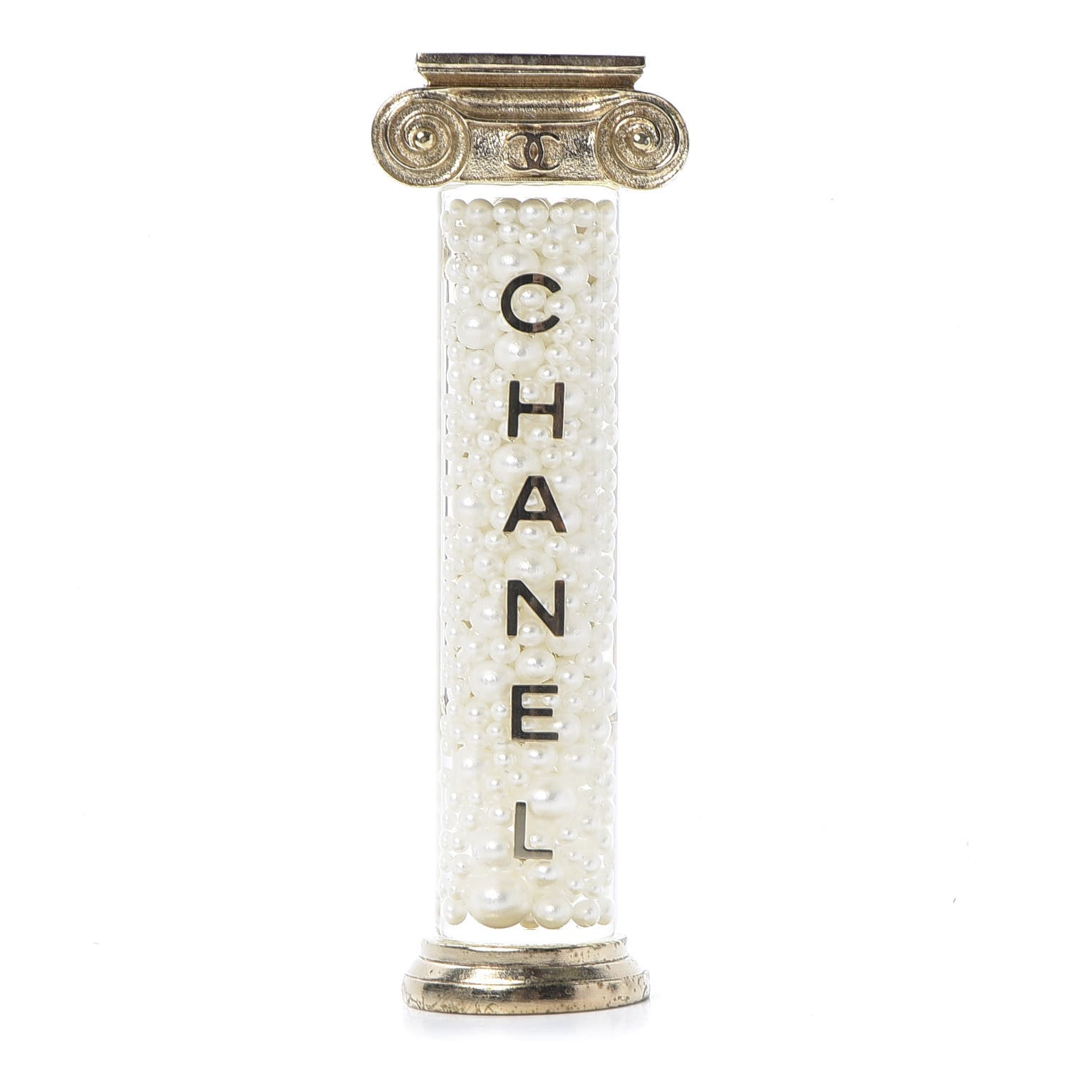 Chanel Pearl Ancient Greek Column Brooch Gold 1 of 3