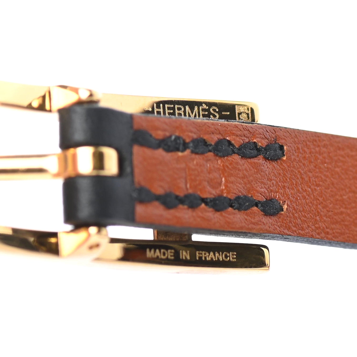 Hermes Chamonix Behapi Double Tour Bracelet T5 Black Gold 3 of 4