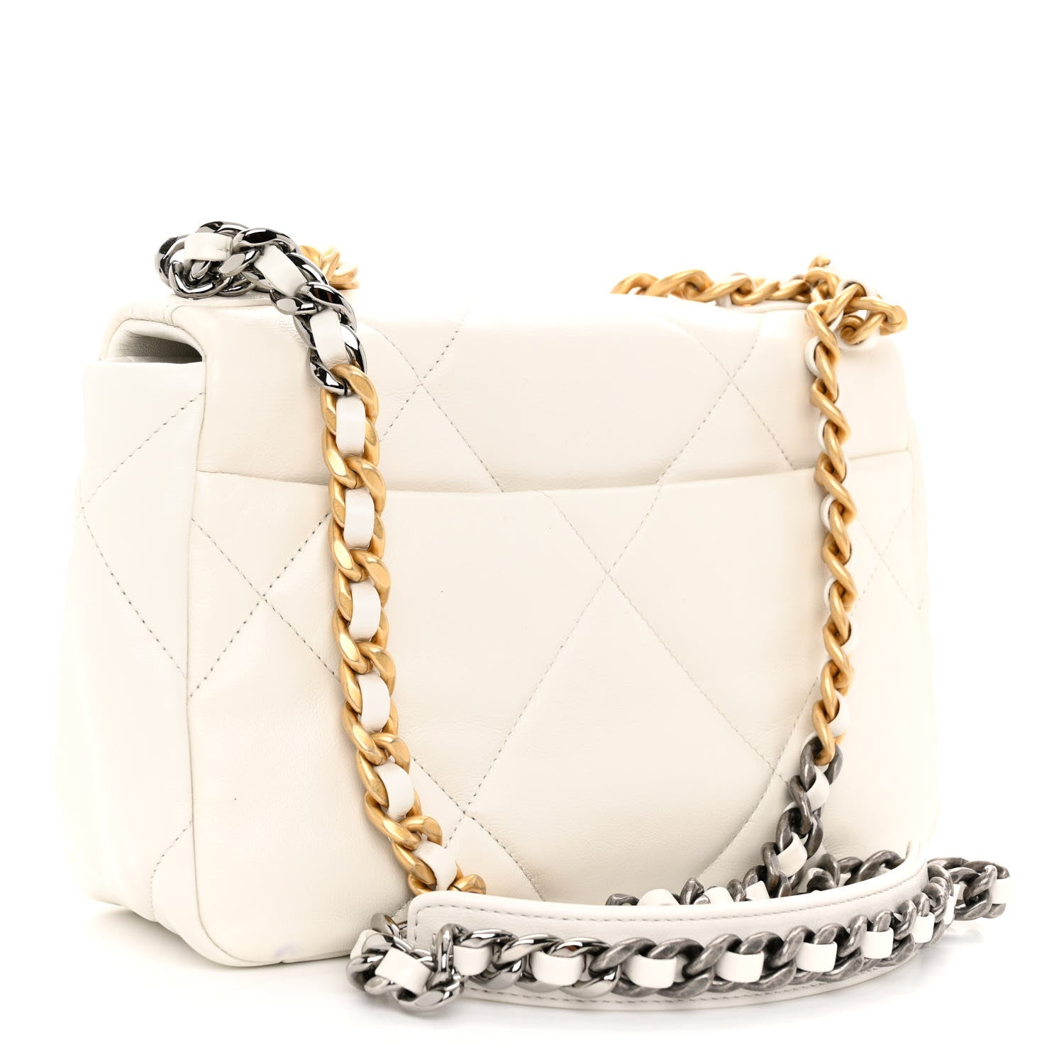 Chanel Lambskin Quilted Medium Chanel 19 Flap White 2 of 11