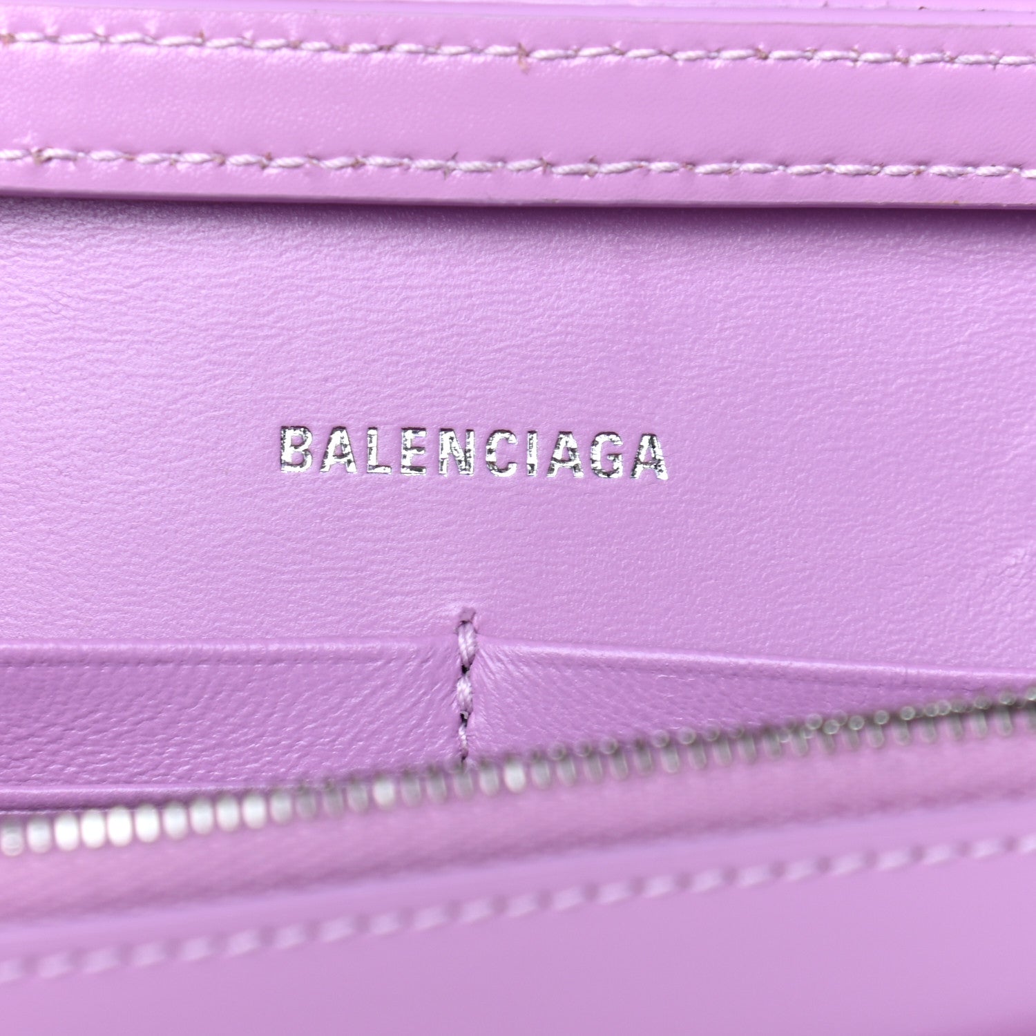 Balenciaga Shiny Box Calfskin Tonal B Hourglass Chain Bag Liliac 8 of 9