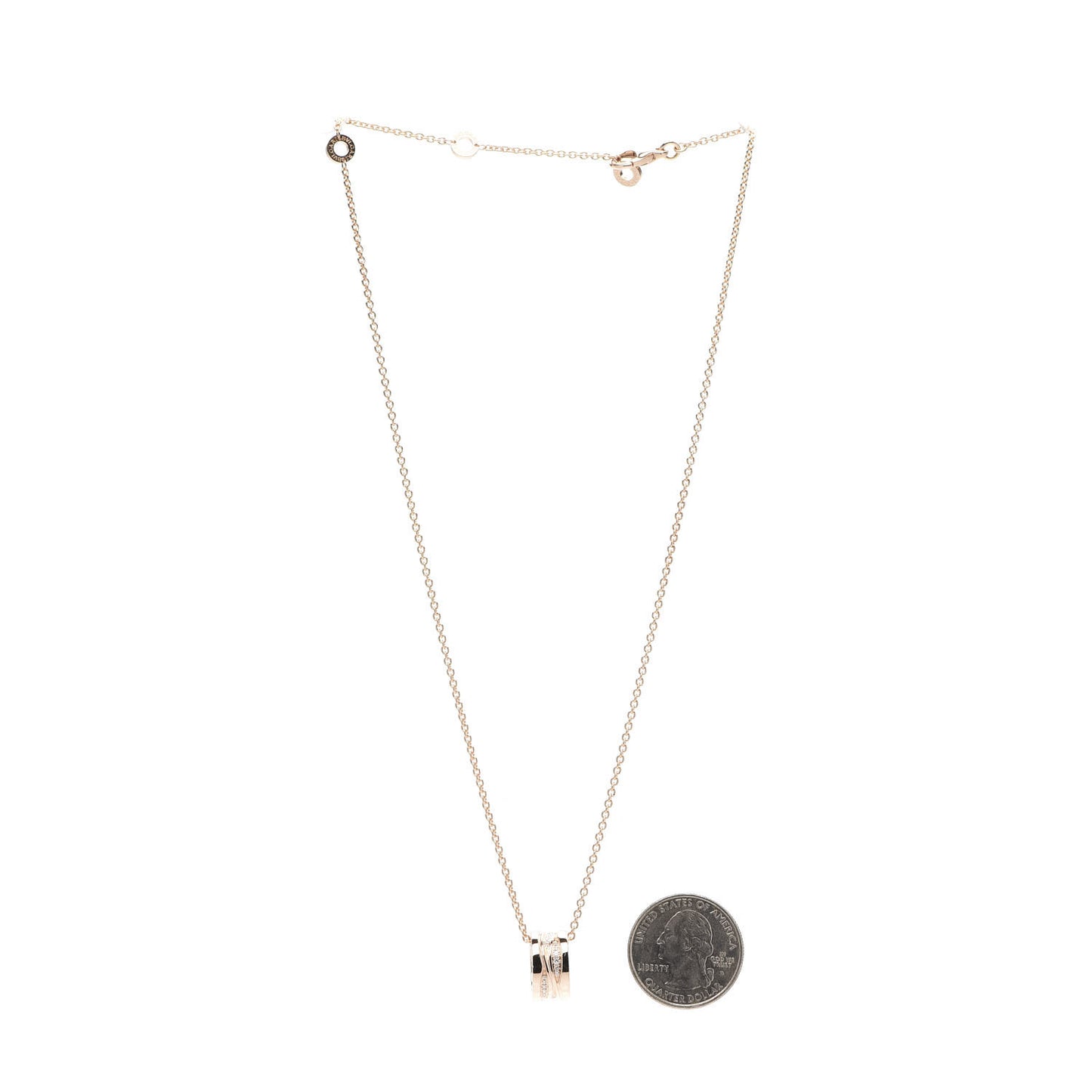 18K Rose Gold Diamond B.Zero1 Legend Pendant Necklace