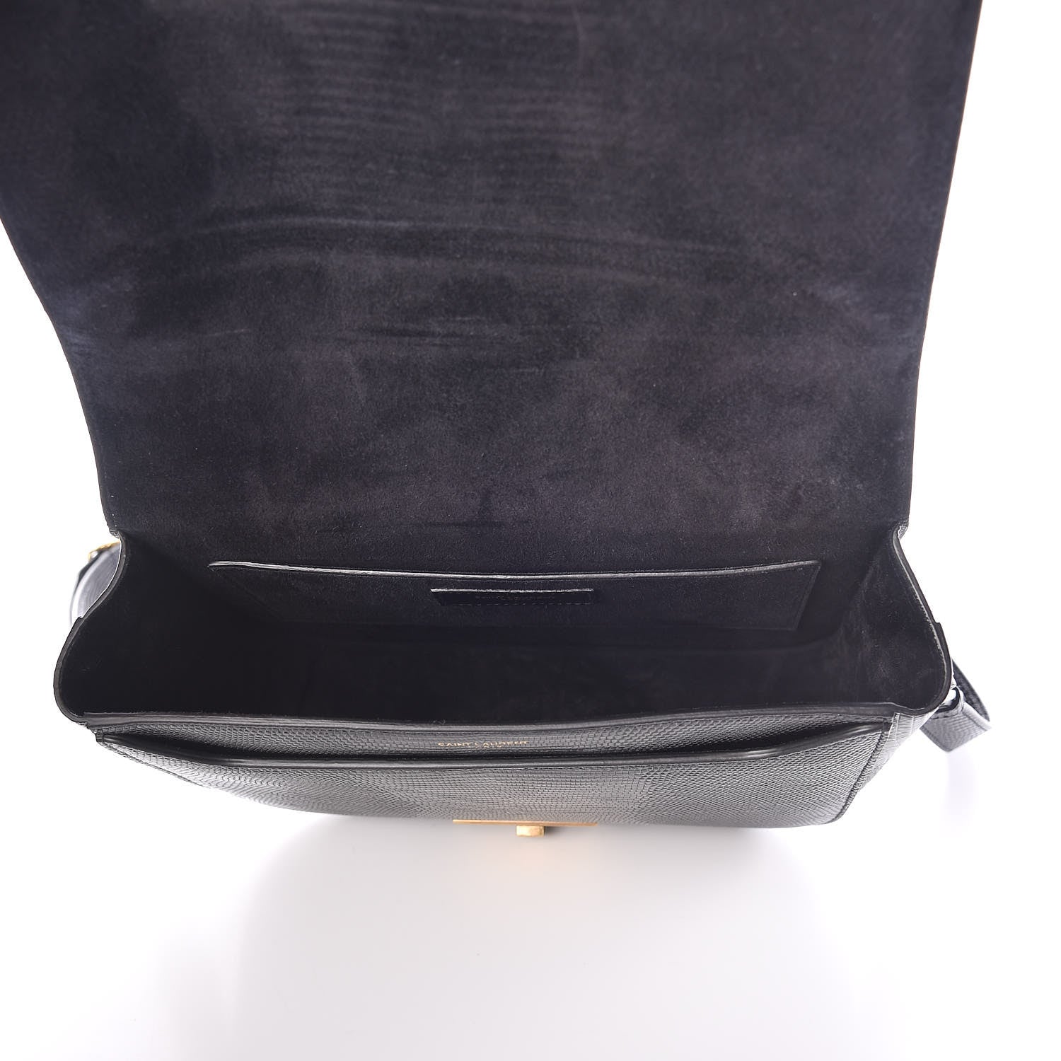 Saint Laurent Lizard Calfskin Embossed Betty Messenger Black 7 of 9