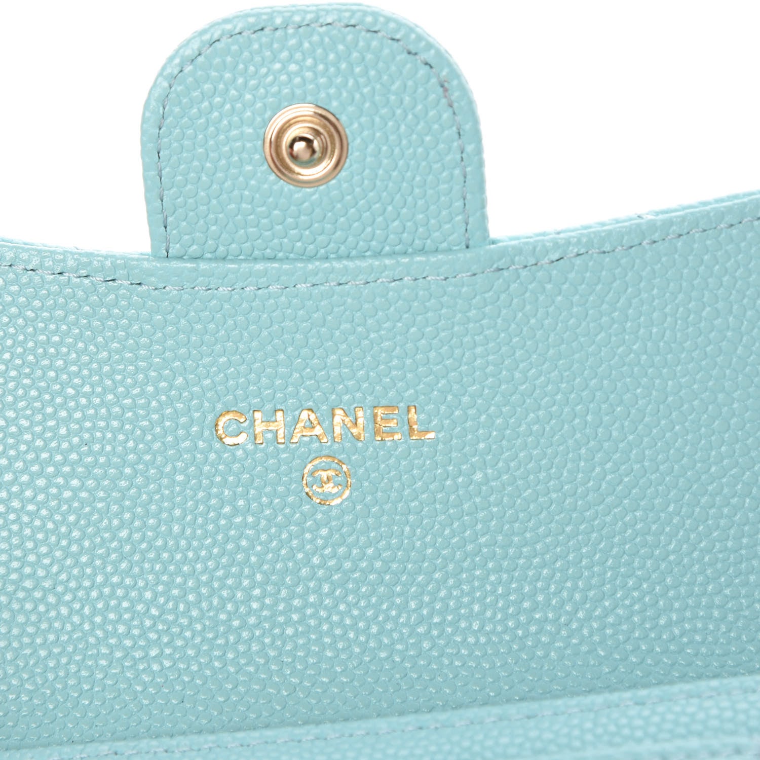 Chanel Caviar Quilted Card Holder Light Blue 6 of 9