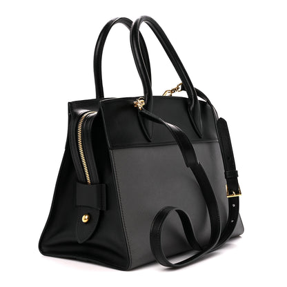 Prada Saffiano City Calfskin Medium Esplanade Tote Mercurio Black 3 of 11