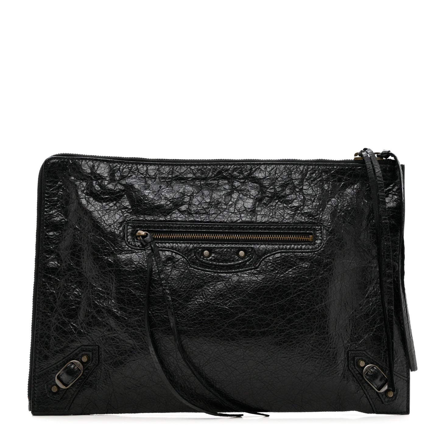 Agneau Classic Hardware Small Pouch Black