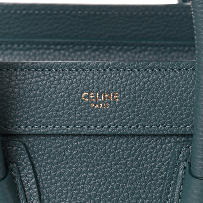 Celine Drummed Calfskin Nano Luggage Celadon 8 of 10