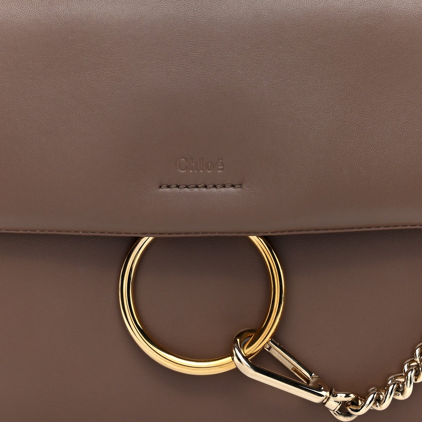 Calfskin Medium Faye Top Handle Bag Desert Taupe