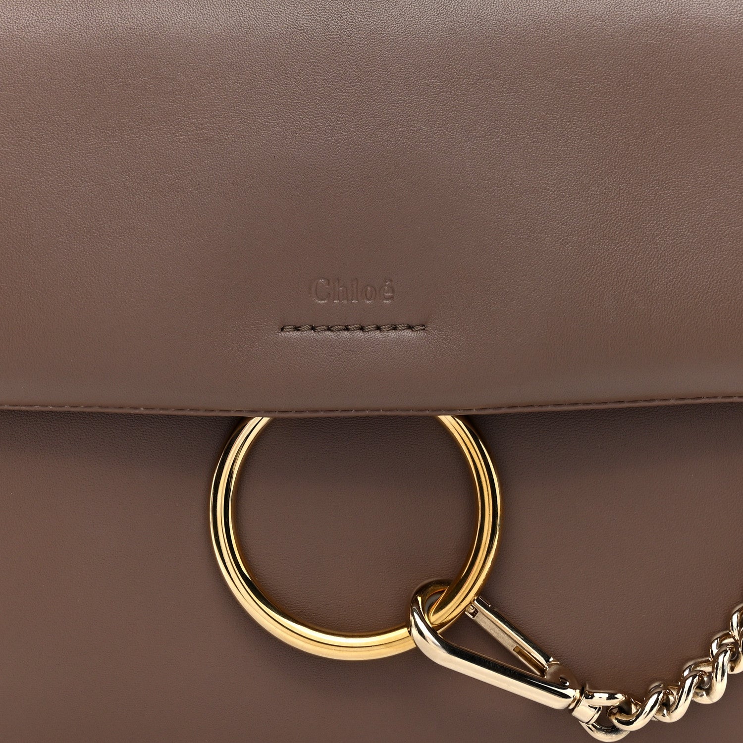 Chloe Calfskin Medium Faye Top Handle Bag Desert Taupe 7 of 9