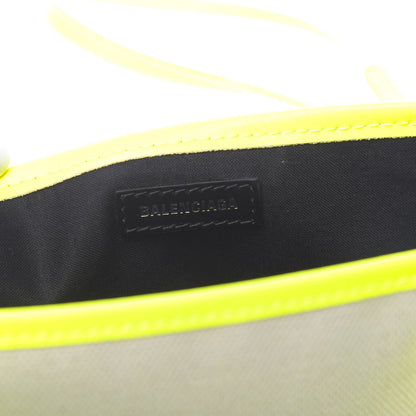 Balenciaga Cotton Canvas Satin Calfskin Navy Cabas XS Natural Fluo Yellow 6 of 10