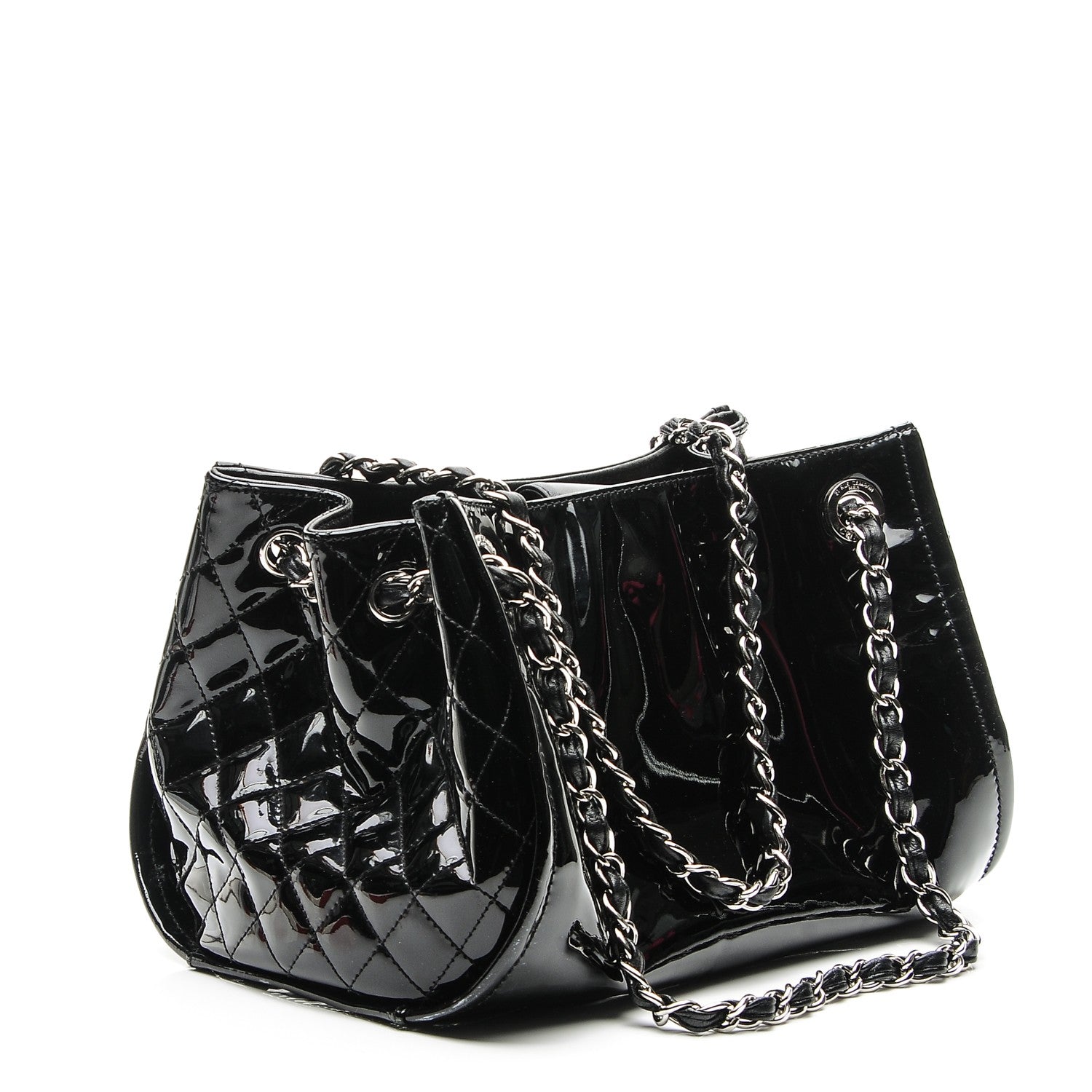 Chanel Vinyl Accordion Tote Black 3 of 7
