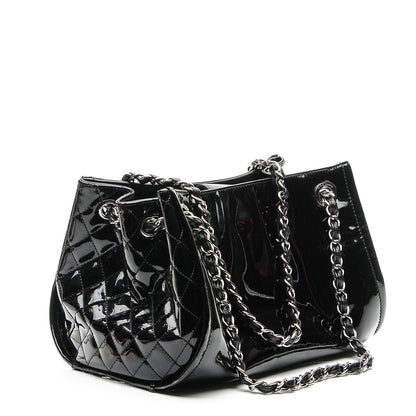 Chanel Vinyl Accordion Tote Black 3 of 7