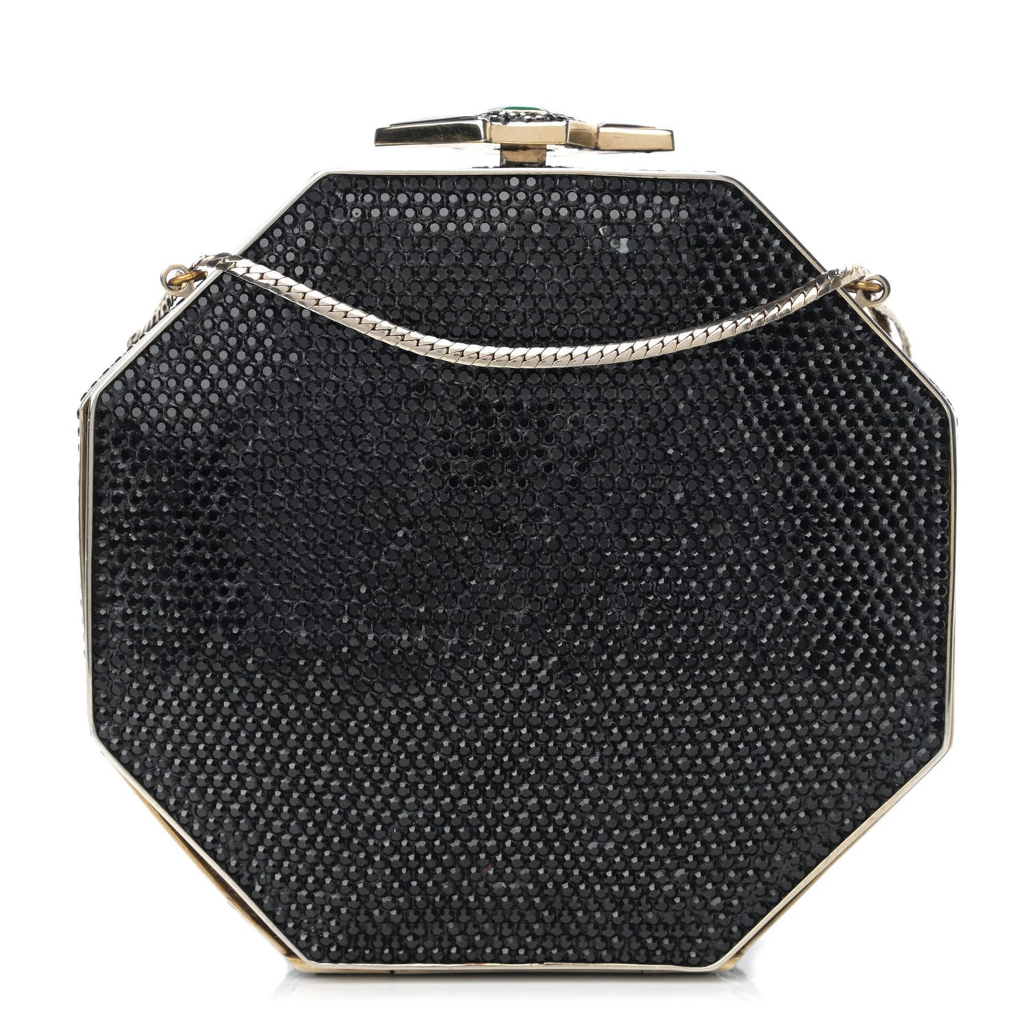 Swarovski Crystal Minaudiere Clutch Black