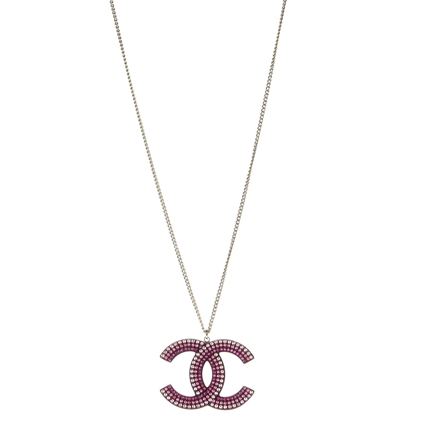 Resin Crystal CC Necklace Purple Pink