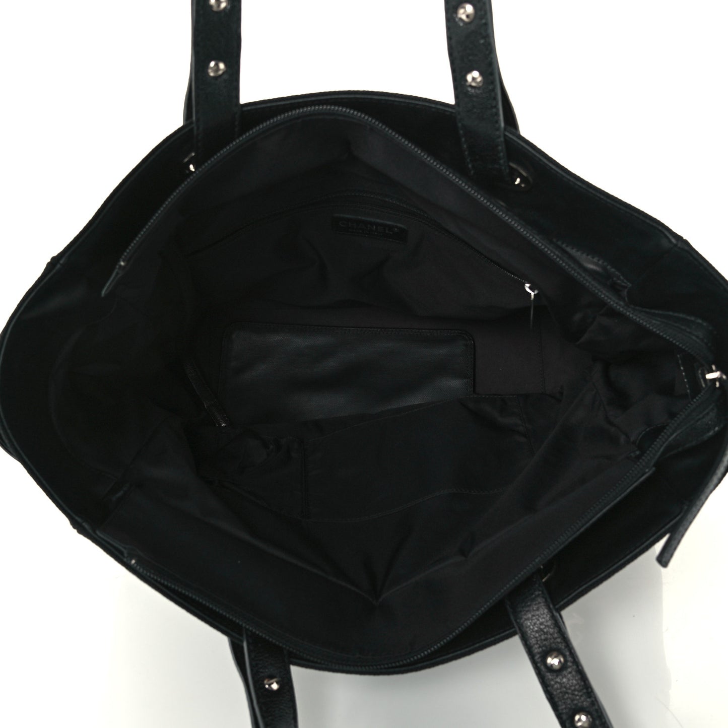 Coated Canvas Quilted Large Paris Biarritz Tote Black