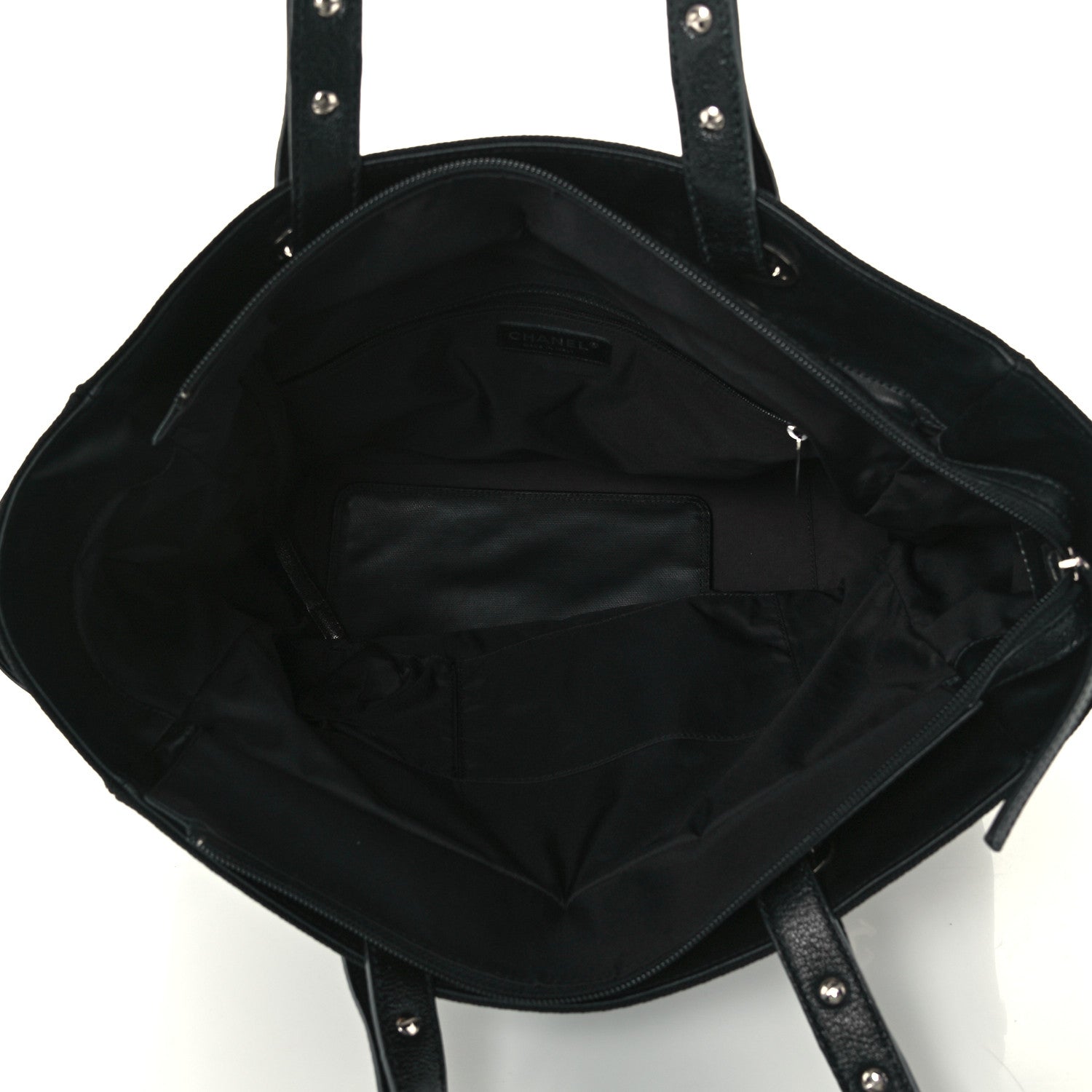 Chanel Coated Canvas Quilted Large Paris Biarritz Tote Black 5 of 10