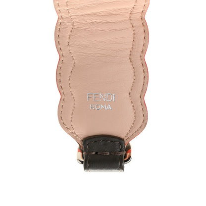 Fendi Vitello Dolce Nappa Hypnoteyes Bi-Color Scalloped Spike Studded Strap You Carbone Plaster White Multicolor 4 of 7