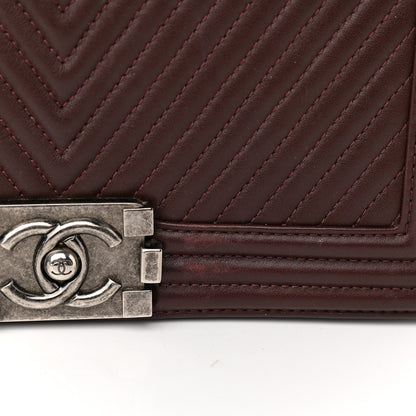 Chanel Calfskin Chevron Quilted Medium Boy Flap Burgundy 14 of 17