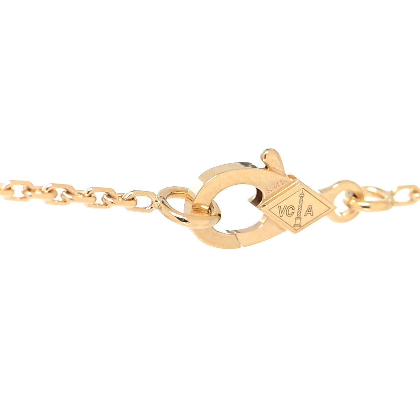18K Yellow Gold Diamond Vintage Alhambra Pendant Necklace