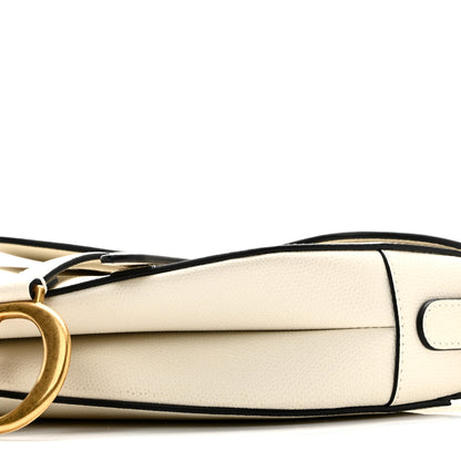 Christian Dior Grained Calfskin Saddle Bag White 10 of 11