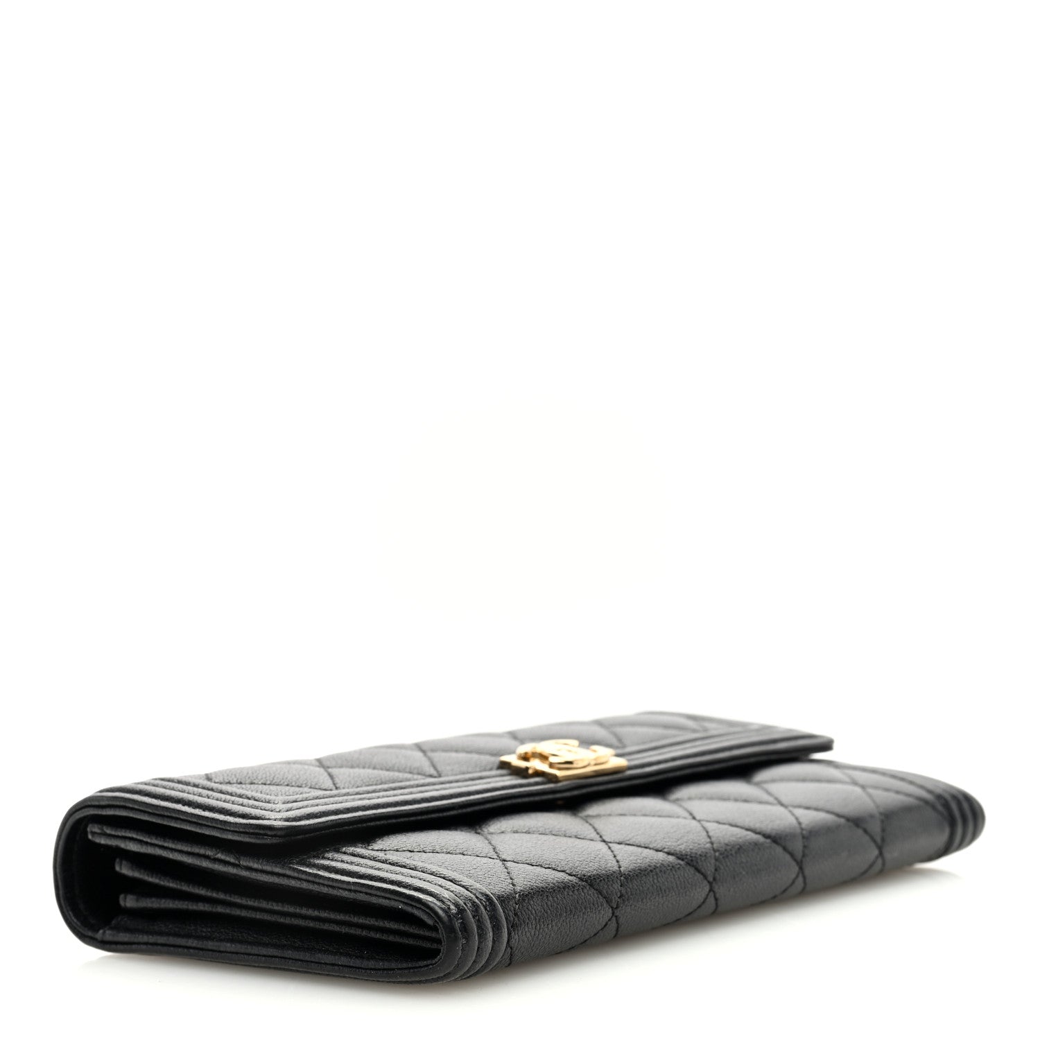 Chanel Caviar Quilted Long Boy Flap Wallet Black 4 of 7