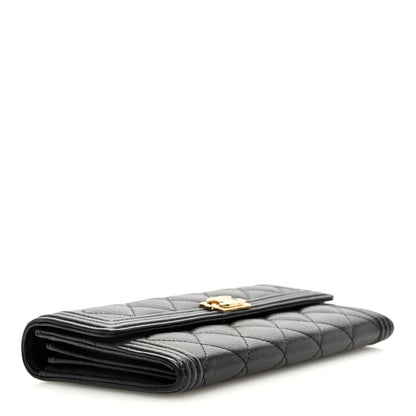 Chanel Caviar Quilted Long Boy Flap Wallet Black 4 of 7