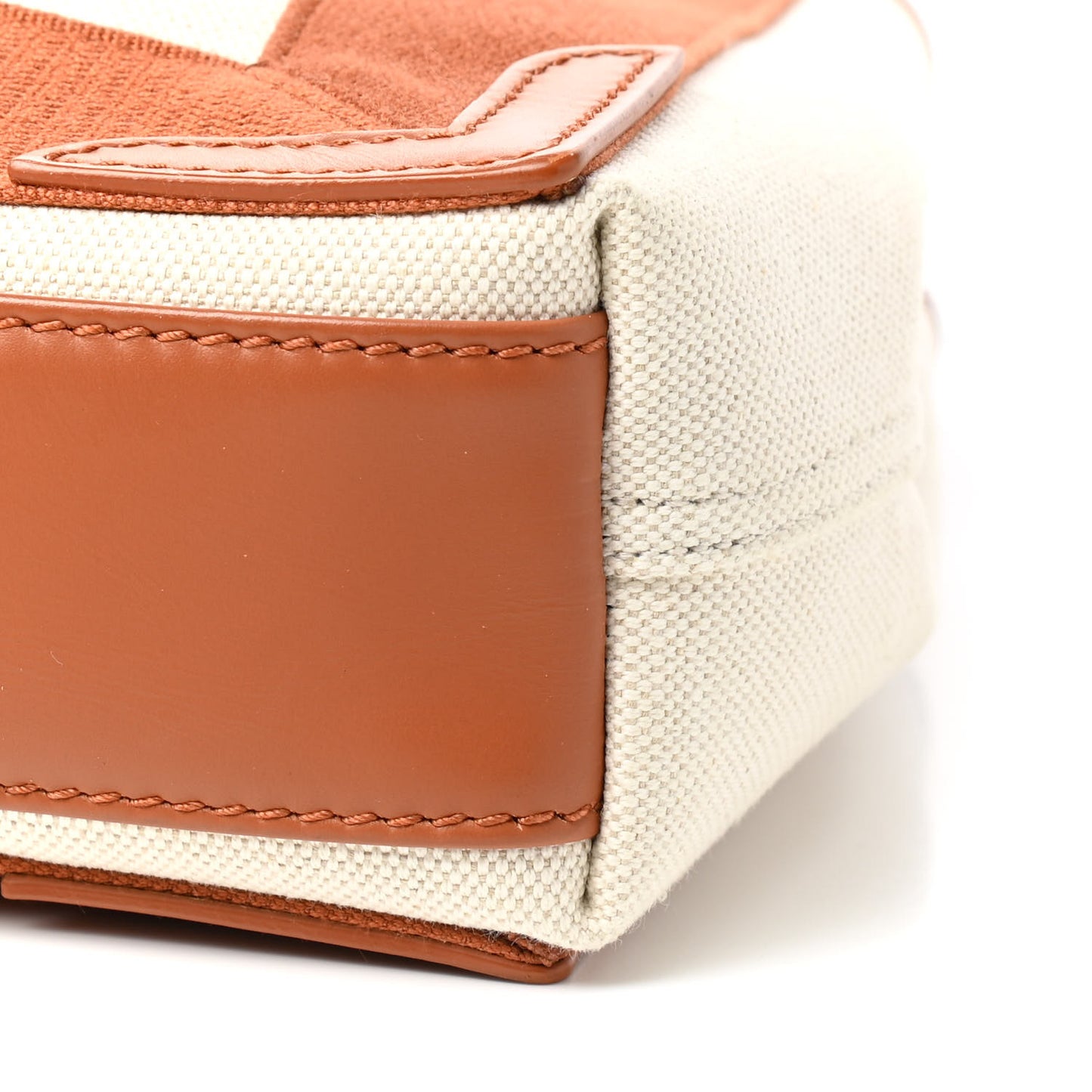 Cotton Canvas Satin Calfskin Navy Cabas XS Naturel Caramel