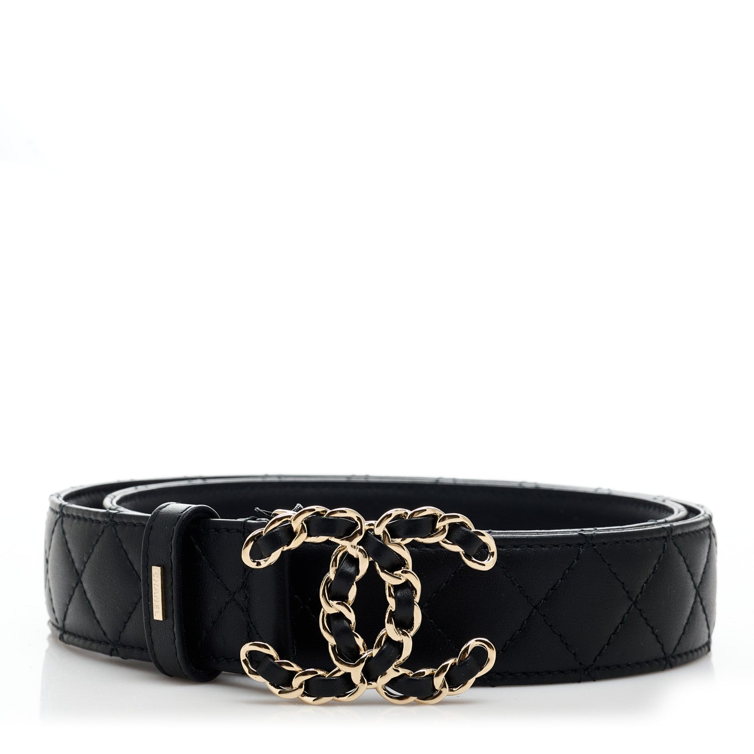 Chanel Calfskin Quilted CC Chain Belt 85 34 Black 1 of 8
