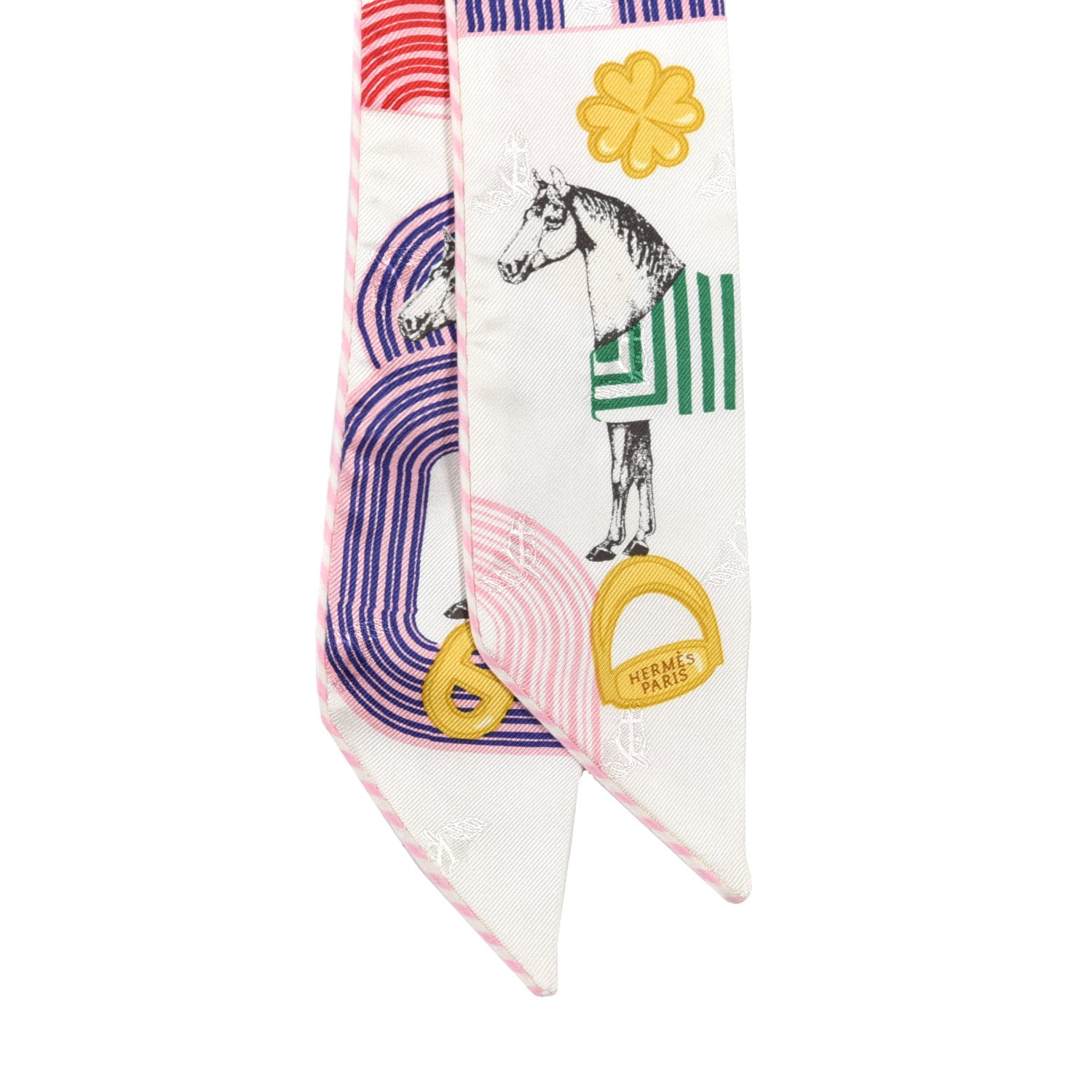 Hermes Silk Garde Robe Pop Charms Twilly White Multicolor 2 of 4