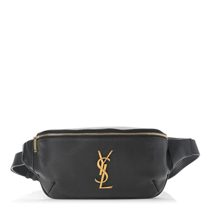 Saint Laurent Grain De Poudre Monogram Belt Bag Black 1 of 11