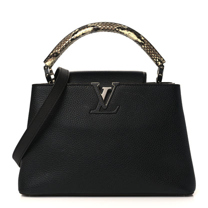 Louis Vuitton Taurillon Snakeskin Capucines MM Black 1 of 7