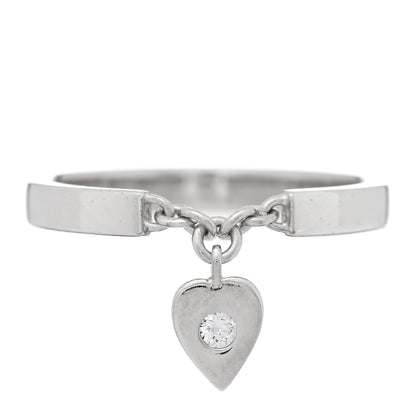 Cartier 18K White Gold Diamond Mon Amour Heart Charm Ring 57 8 1 of 4