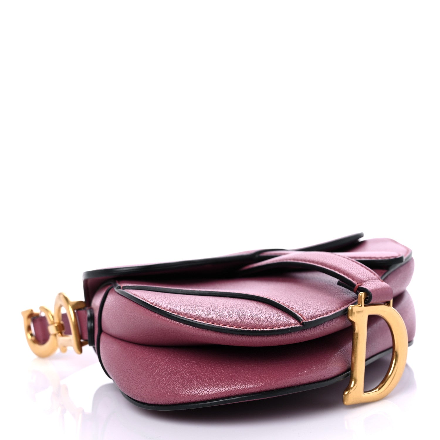 Christian Dior Grained Calfskin Mini Saddle Bag Mallow Rose 4 of 9